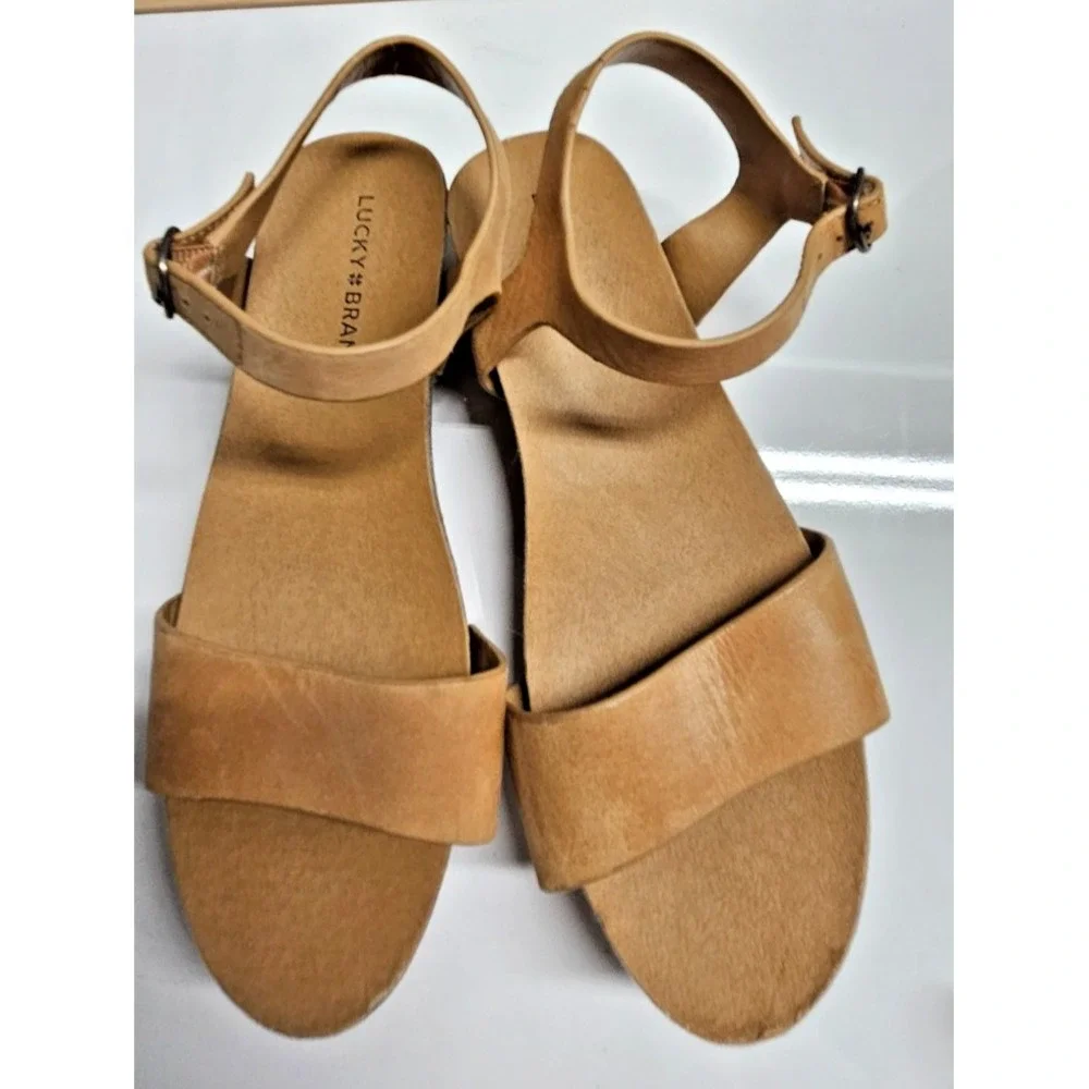 LUCKY BRAND Kanoa wedge sandals‎ leather upper youth girl Sz S/3M